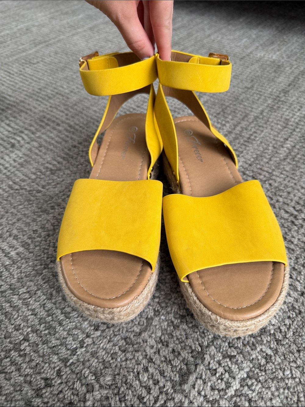 Bright Yellow Ankle-Strap Espadrille Sandals for Women